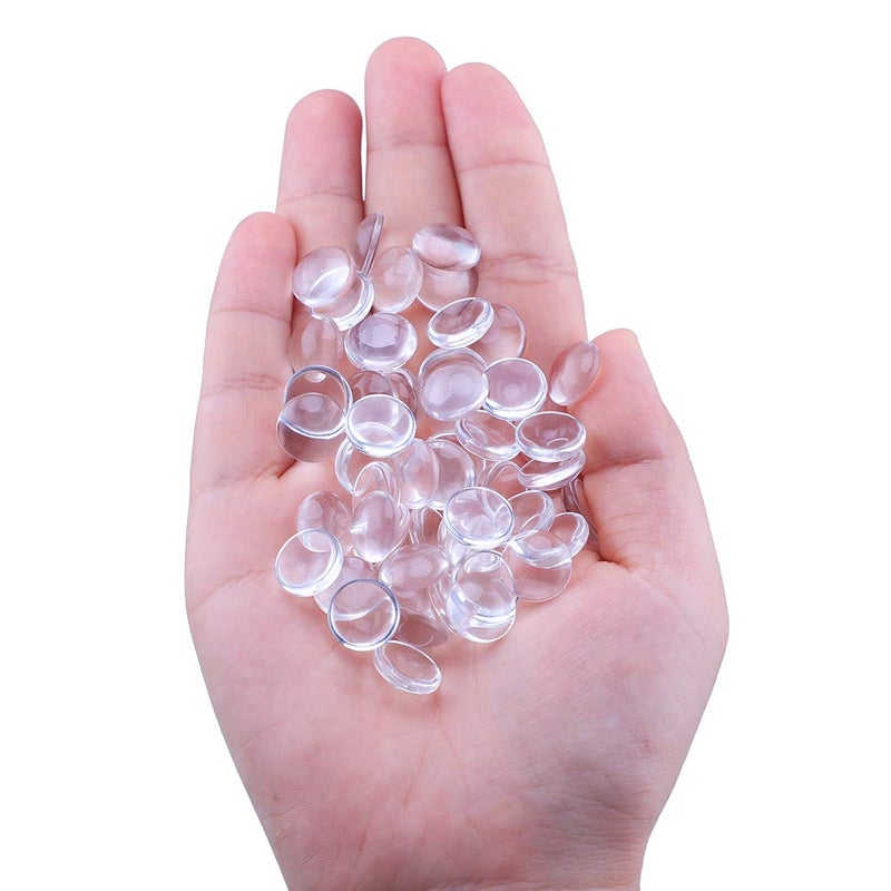 HAUTOCO 200Pcs 12mm Clear Glass Cabochons Round Cabochons Dome Tiles for DIY Earrings Necklaces Pendants Rings Cameo Photo Jewelry Making - Image 2